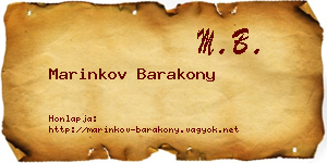 Marinkov Barakony névjegykártya